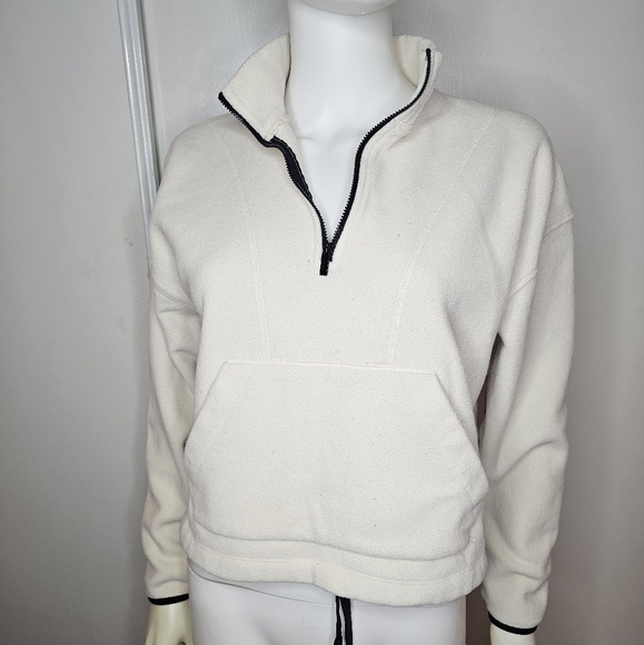 PINK Victoria's Secret Jackets & Blazers - Victoria Secret Pink Pullover Womens Sz Small Half Zip Jacket In Beige